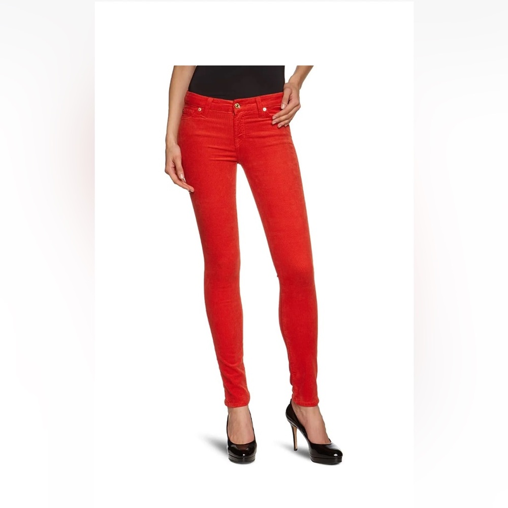 7 For All Mankind The Skinny Corduroy Burnt Orange Women's 31